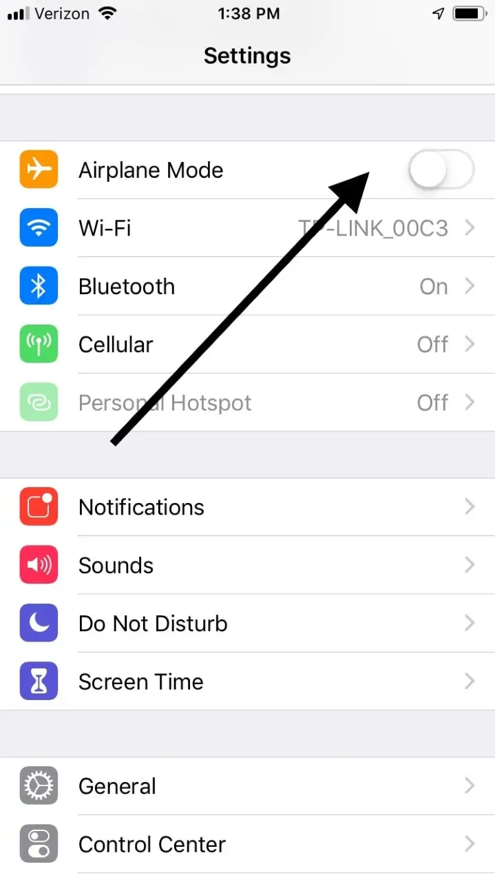 iPhone飛行機モード 