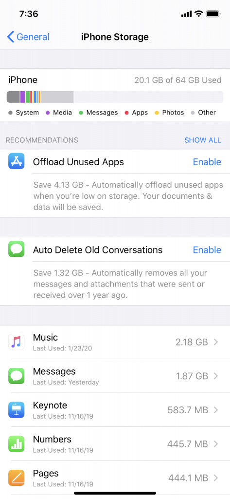 iPhoneの過熱 -  iPhoneストレージでアプリを確認してください