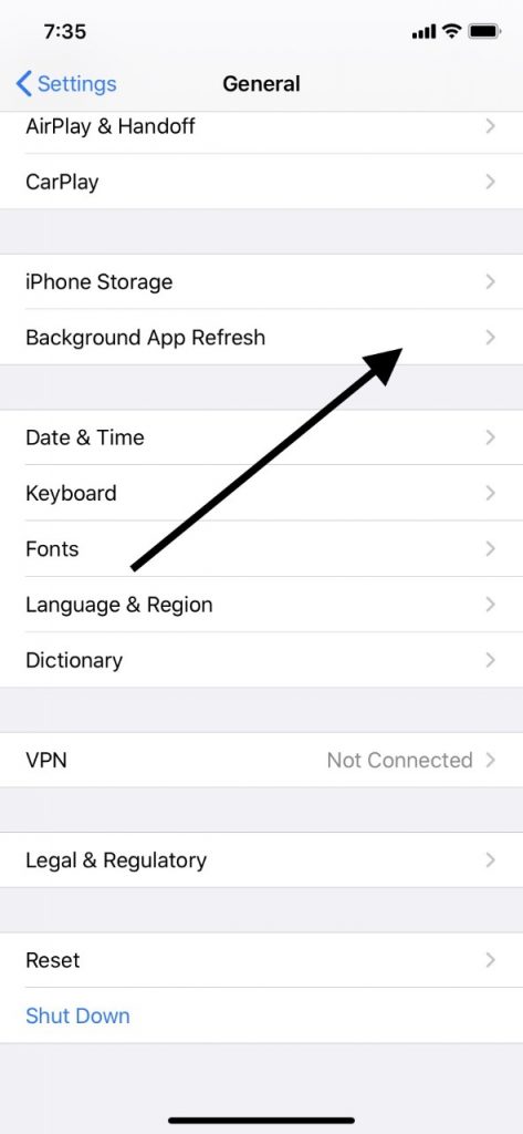 iPhoneの過熱 -  iPhoneのバックグラウンドアプリの更新がオフになっていることを確認してください