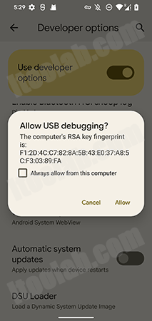 Android 13からAndroid 12にフラッシュピクセル6