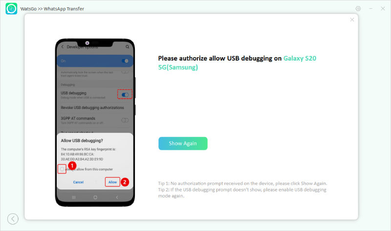 Watsgo USBデバッグAndroid