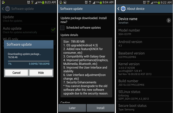 Androidシステムを更新します