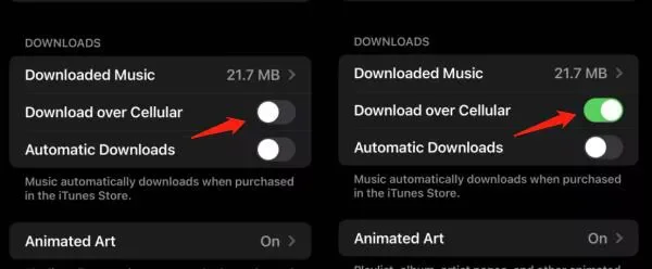 音楽チェックネットワークをダウンロードしていないApple Music