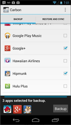 HeliumとしてのAndroidアプリバックアップ