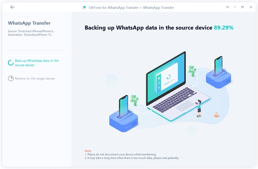 転送前のwhatsappをバックアップします
