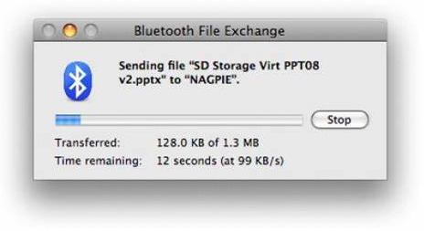 Bluetoothファイル交換を介してMacからAndroidへのファイル転送