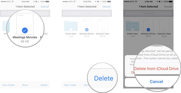 iCloudドライブからファイルを削除する方法