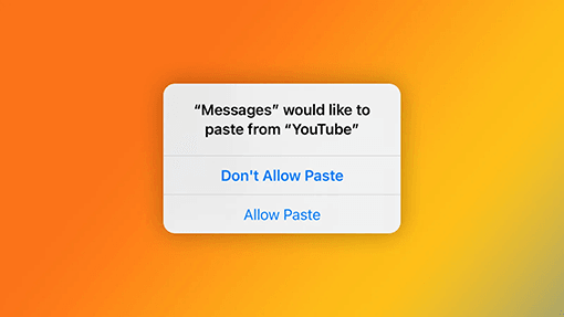 iOS 16許容ペーストを無効にします
