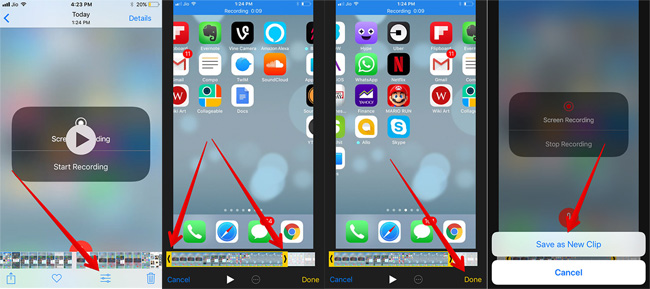 iPhoneで画面録音ビデオを編集します