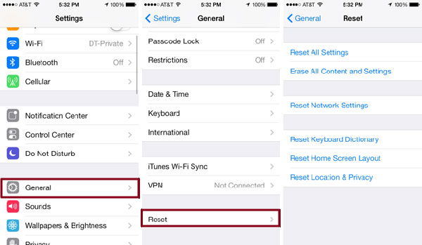 iPhoneでコンテンツと設定を消去します
