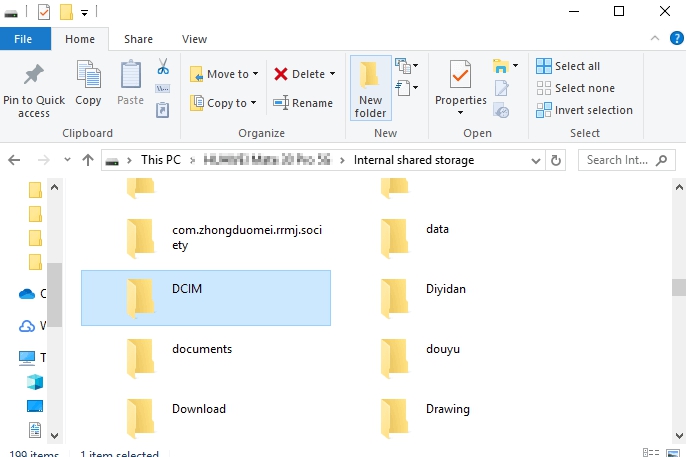 ファイルエクスプローラーを介して画面が壊れた状態でノート5からデータを回復する