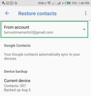 Googleバックアップから連絡先を復元する方法
