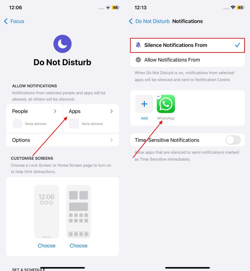 WhatsAppからの沈黙通知