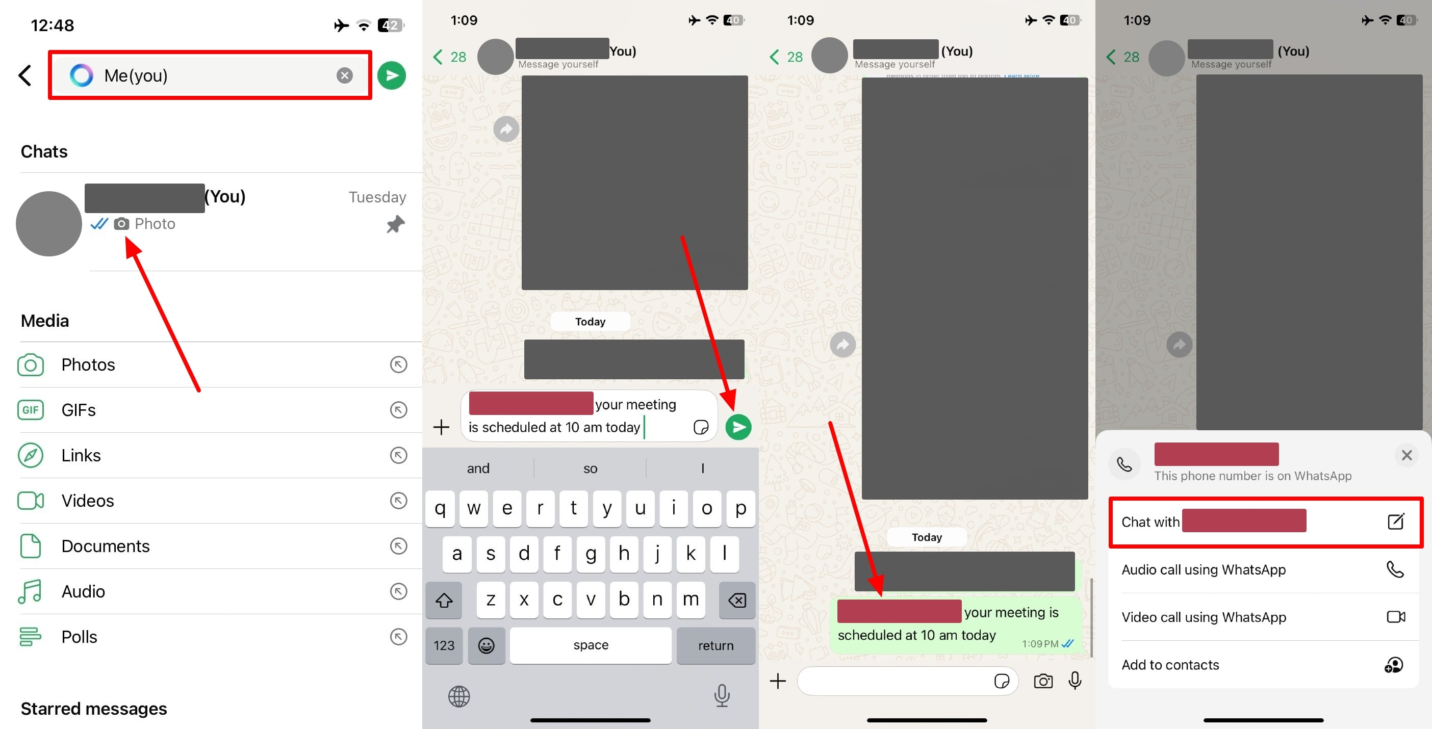自分のチャットにアクセスして継続します