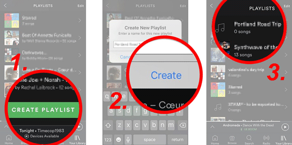 Spotifyでプレイリストを作成します