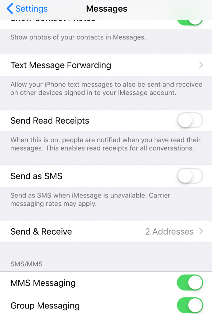 imessage送信と受信