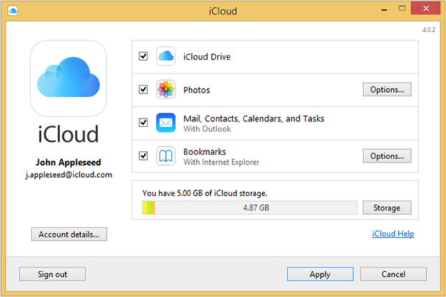 PCでiCloudストレージを確認してください