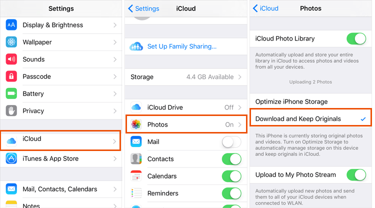 iPhoneでiCloud写真をセットアップします