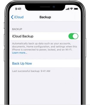 iPhoneはiCloudに戻ります