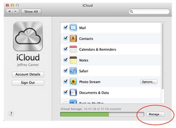 iCloudを管理します