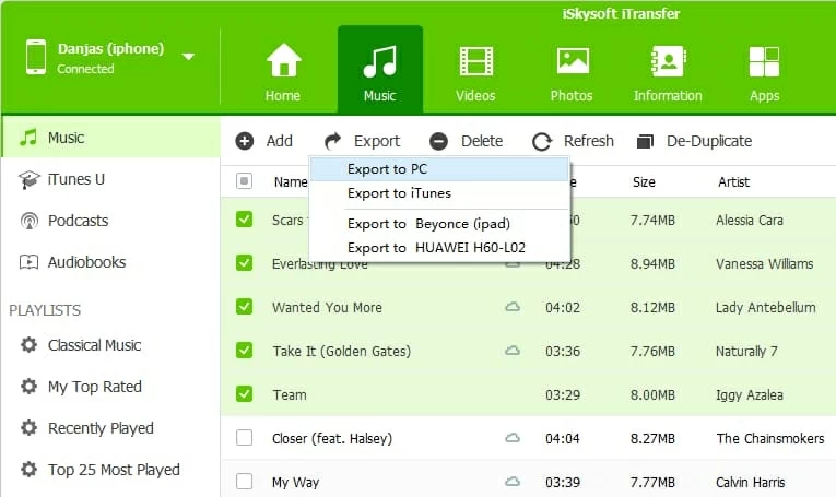 iPhone SE曲をWindows 10 PCに追加します