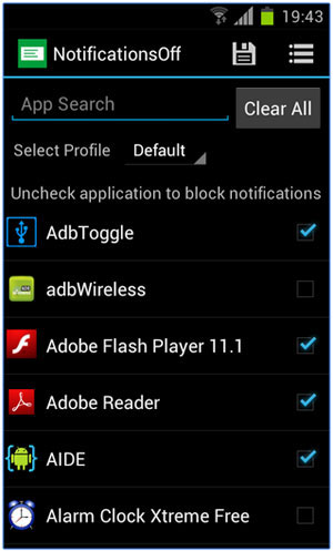 Androidのアプリ通知をオフにします