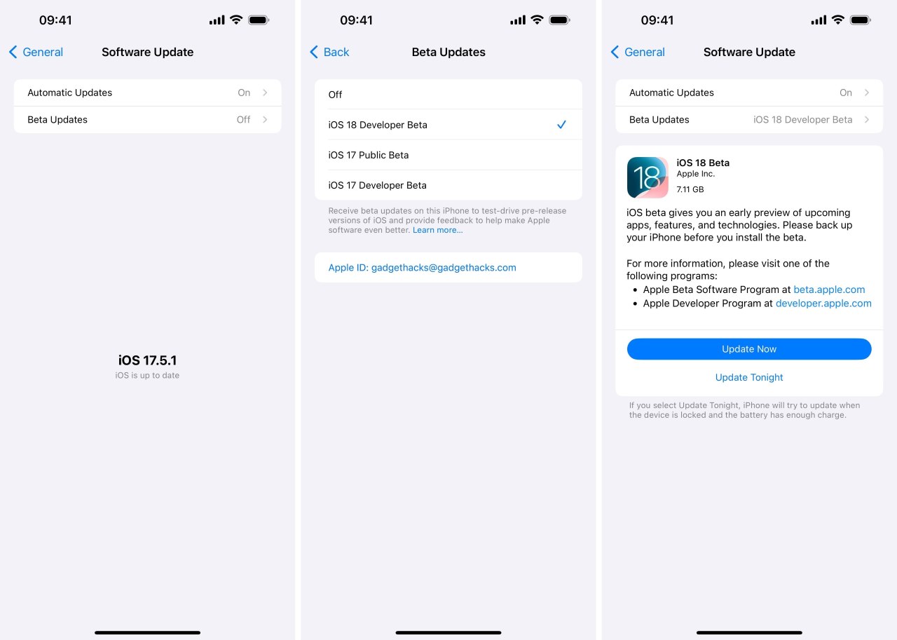 iOS 18ベータに更新します
