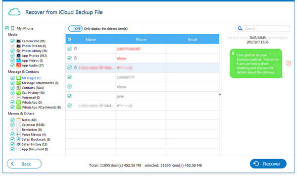 iCloudバックアップから壊れたiPhoneの連絡先を復元します