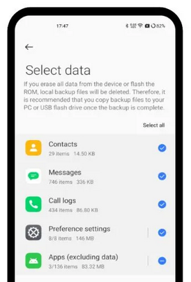 ローカルバックアップを介してRealmeで削除されたメッセージを取得します