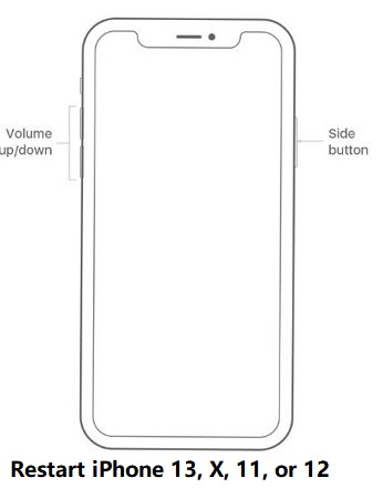 iPhone iPhone 13、x、11、または12を再起動します