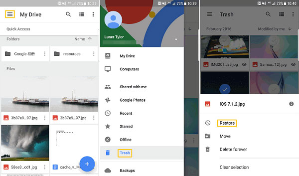 Google Drive経由でInfinixから削除されたメディアを回復します