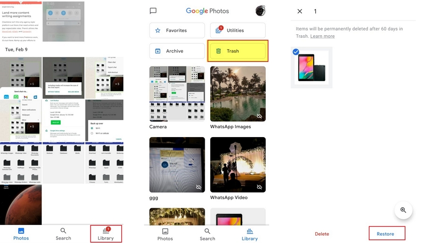 AndroidのTrashから写真を復元します