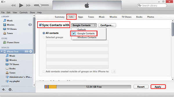 iTunesを使用してiPhoneからAndroidへの連絡先を取得する方法