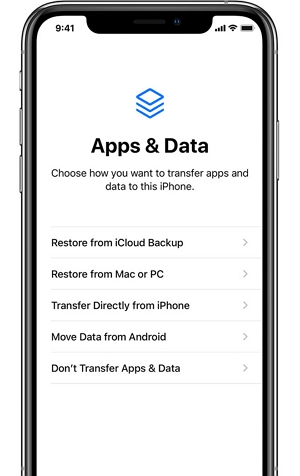 iCloudバックアップから復元します