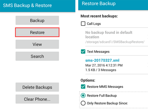 SMSバックアップと復元アプリを使用してZTEメッセージを回復する方法