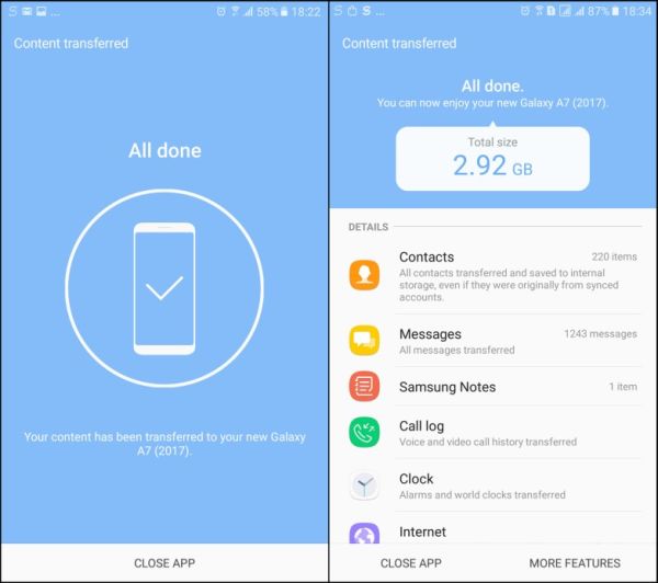Smart Switchを介してAndroidまたはSamsungからSamsungにアプリを転送