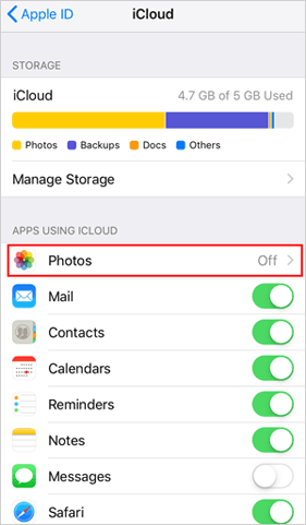 iCholoudを使用してPCにiPhoneビデオを同期します