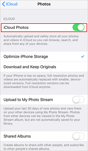 iCholoudを介してiPhoneからコンピューターにビデオを転送します