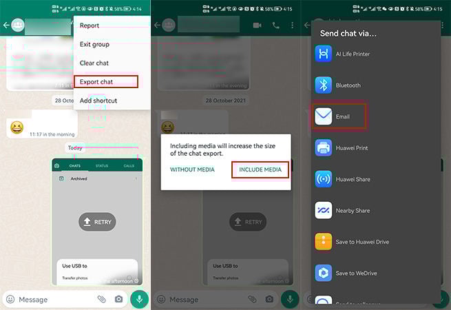 Watsgo Guide-電子メールAndroidを使用してWhatsAppメッセージをエクスポートします