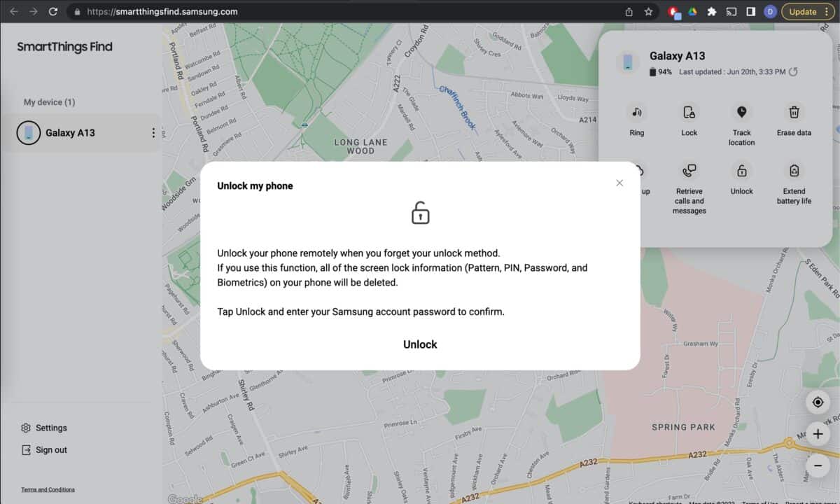 Samsung S24のロックを解除してください