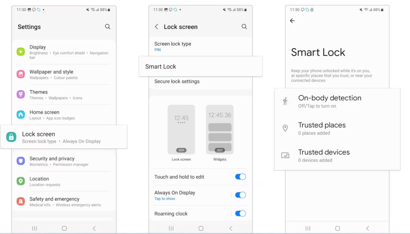Samsung S24をスマートロックでロック解除します