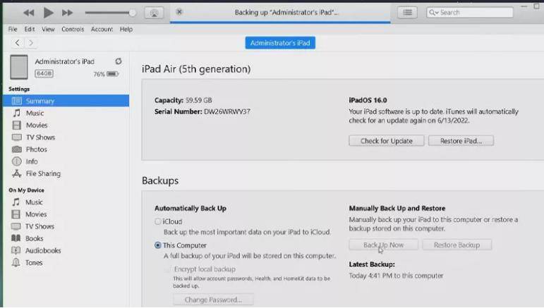 iTunesでiPadを更新します