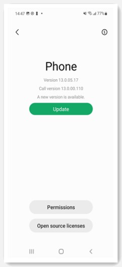 Samsung電話アプリを更新します