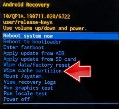Androidを修正しないでパスワードエラーを受け入れてくださいキャッシュパーティションをワイプします
