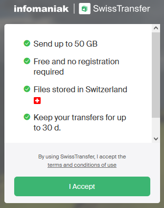 SwissTransferのようなペアドロップの代替