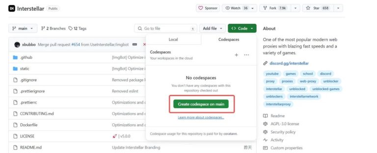 Using interstellar proxy via github.jpg