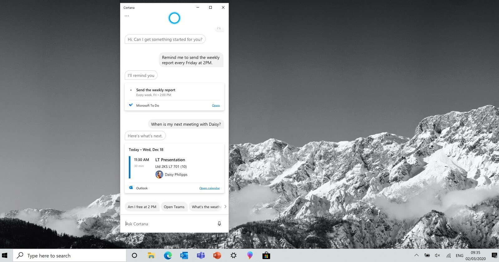 Windows 11用のCortanaアプリ